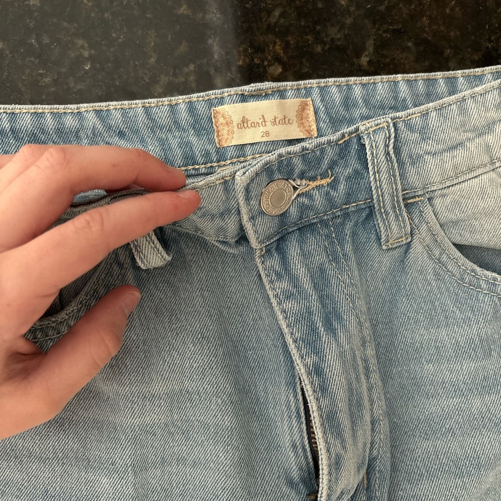 Altar'd State Blue Flare Wide Leg Jeans